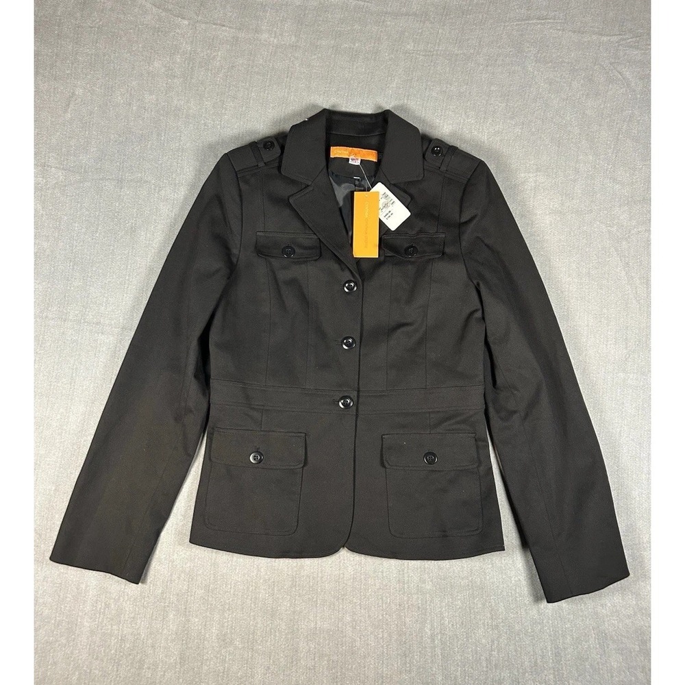 Cynthia Steffe Black Military Safari Blazer Jacket NWT Size 10 Made in USA